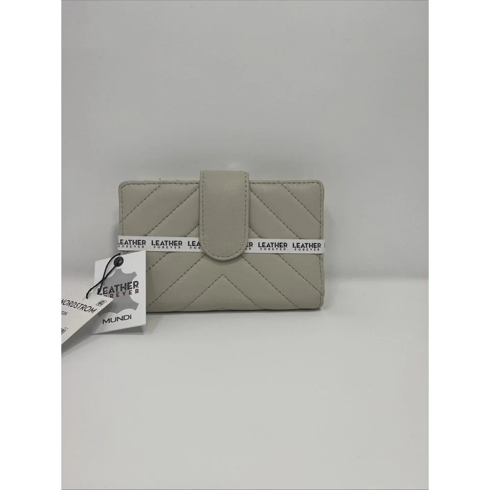 Mundi Leather Quilt Lamb S&P Indexer Bone Color Wallet‎